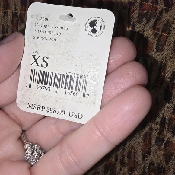 FREE PEOPLE Hello There Top / Leopard Combo NWT Size XS - Picture 11 of 12